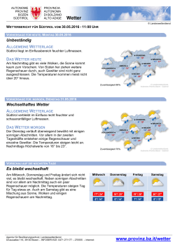 Wetter - Autonome Provinz Bozen
