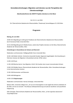 Grenz&uuml;berschreitungen, Programm