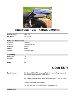 Detailansicht Suzuki GSX-R 750 €,€1.Hand, Unfallfrei