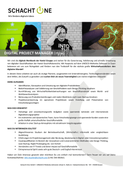 DIGITAL PROJECT MANAGER (m/w)