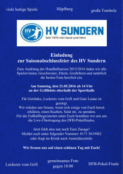 Einladung zur Saisonabschlussfeier des HV Sundern