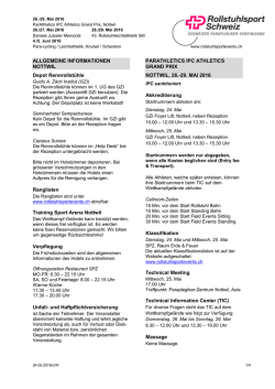 Infoblatt ParAthletics 2016 - Rollstuhlsport Events Schweiz