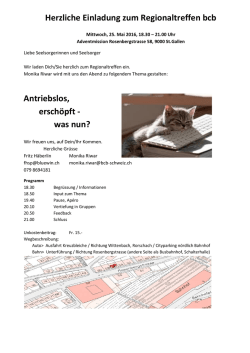 Herzliche Einladung zum Regionaltreffen bcb