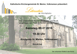 Plakat 2016 - Katholische Kirche Volkmarsen