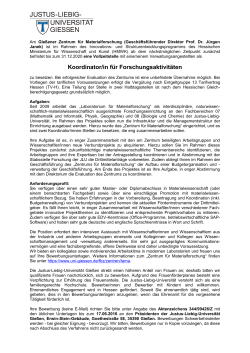 Koordinator/in für Forschungsaktivitäten - Justus-Liebig