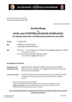Kurs Bischofshofen - SSKV Salzburger Sportkeglerverband
