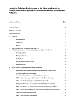 Hersteller-Zulieferer-Beziehungen in der Automobilindustrie: Eine