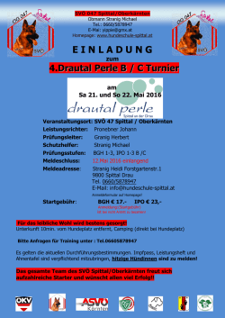 EINLADUNG zum 4.Drautal Perle B / C Turnier am Sa 21. und So 22