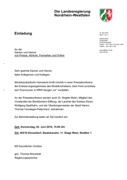 Die Landesregierung Nordrhein-Westfalen Einladung