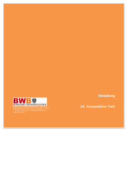 Einladung Einladung 24. Competition Talk