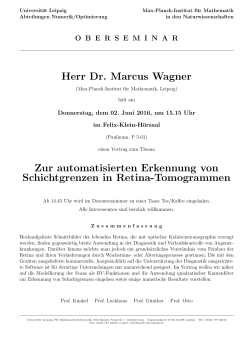 Herr Dr. Marcus Wagner Zur automatisierten Erkennung von