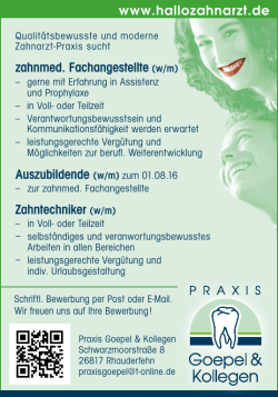 zahnmed. Fachangestellte (w/m) Zahntechniker