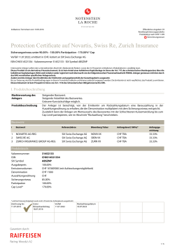 Protection Certificate auf Novartis, Swiss Re, Zurich