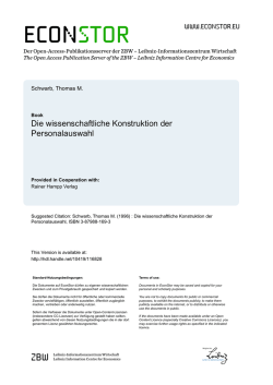 Die wissenschaftliche Konstruktion der Personalauswahl