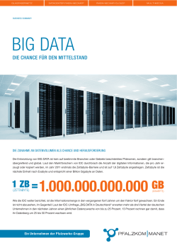 BIG DATA - Das Thema BIG DATA bietet für Ihr Unternehmen große