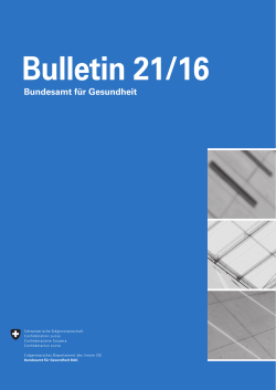 Bulletin 21/16 - Bundesamt für Gesundheit