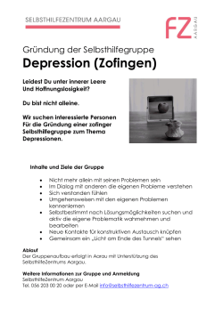 Depression (Zofingen) - SelbsthilfeZentrum Aargau