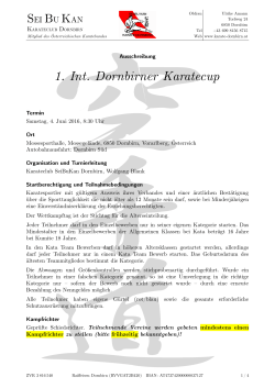 Ausschreibung 1. Int. Dornbirner Karatecup