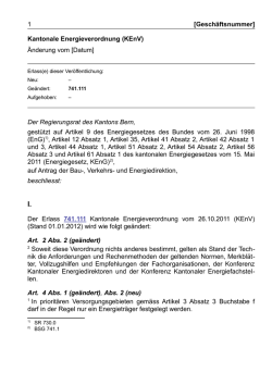 Kantonale Energieverordnung (KEnV) - Bau