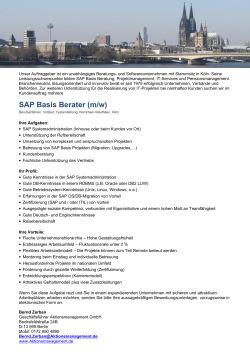 SAP Basis Berater (m/w)