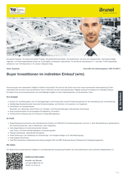 Buyer Investitionen im indirekten Einkauf Job in Augsburg