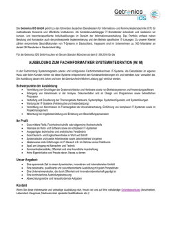 ausbildung zum fachinformatiker systemintegration (w/ m)