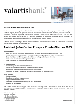 (m/w) Central Europe – Private Clients