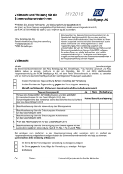HV2016 - RCM Beteiligungs AG