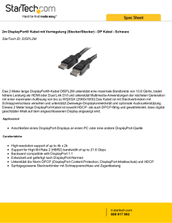 (Stecker/Stecker) - DP Kabel - Schwarz StarTech ID: DISPL2M Das 2