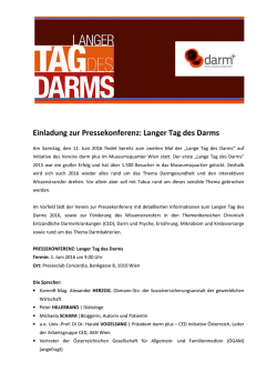 Einladung zur Pressekonferenz: Langer Tag des Darms