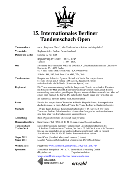 15. Internationales Berliner Tandemschach Open
