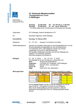 33. Kantonale Meisterschaften in Wettingen