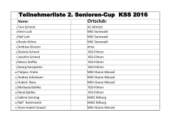 Vorläufige Teilnehmerliste 2.Seniorencup