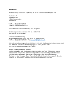 Impressum Der Onlineshop unter www.Lightswing.de ist ein