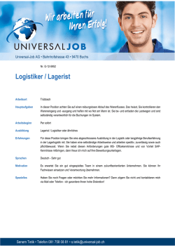 Logistiker / Lagerist