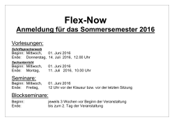 Flex-Now Anmeldung für das Sommersemester 2016