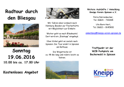 Radtour durch den Bliesgau Sonntag 19.06.2016
