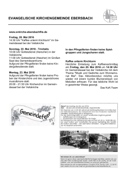 21.05. - 27.05.2016 - Evangelische Kirchengemeinde Ebersbach an
