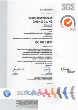 DIN EN ISO 9001 - Elektro Muttersbach