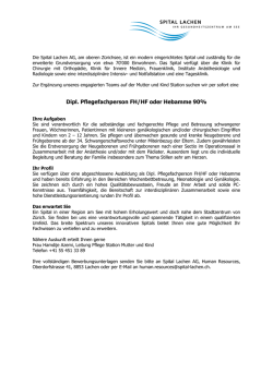 Dipl. Pflegefachperson FH/HF oder Hebamme, 90%