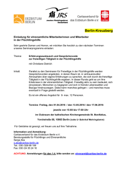 Erfahrungsaustausch Kreuzberg