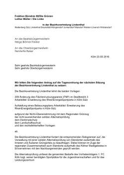 Antrag der Fraketionen Bündnis 90/Die Grünen und Die Linke