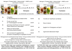 Menüplan - Metzgerei Titzmann