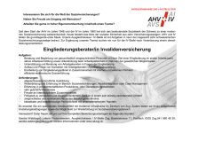 Eingliederungsberater/in Invalidenversicherung