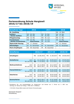 Ferienordnung - Schule Hergiswil
