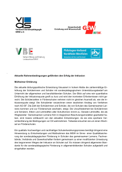 Mülheimer Erklärung - Verband Sonderpädagogik NRW eV