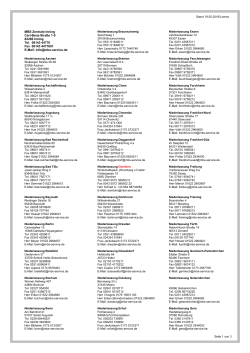 Komplette Liste aller MBS Niederlassungen in Deutschland und