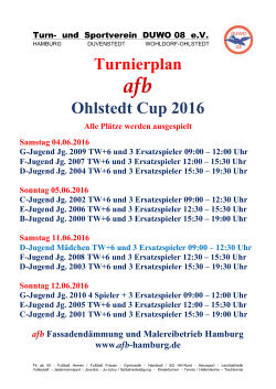 Turnierplan Ohlstedt Cup 2016