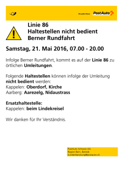 Haltestelle nicht bedient Linie 86