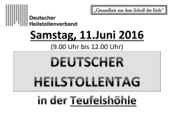 Samstag, 11.Juni 2016 - Der Deutsche Heilstollenverband